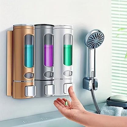 Wall-Mounted Soap Dispenser with 53 oz 1500 ml Source Capacity and Black, White or Golden Finish