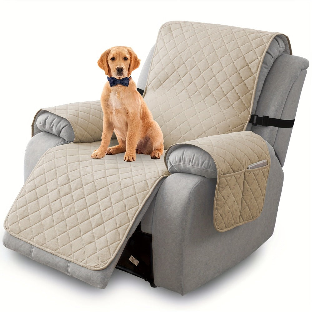 Non-Slip Recliner Chair Cover Sofa Slipcover with Elastic Straps Washable Pet Furniture Protector Indoor Outdoor 8 Colors