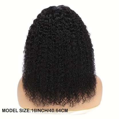 Lace Front Wig Kinky Curly Human Hair Style with 4x4x1 T-Part Lace, 180% Density and 12-22in Lengths