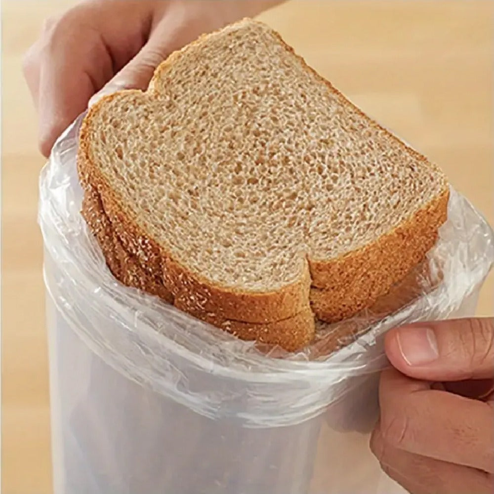 Food Storage Container Bread Box with Clear Rectangular Body, Flip-Top Lid and Red or Black Selection