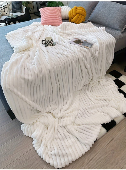 Channel-Textured Throw Blanket in Seven Colors and Four Displayed Size Options from 50 x 60 to 108 x 90 Inches