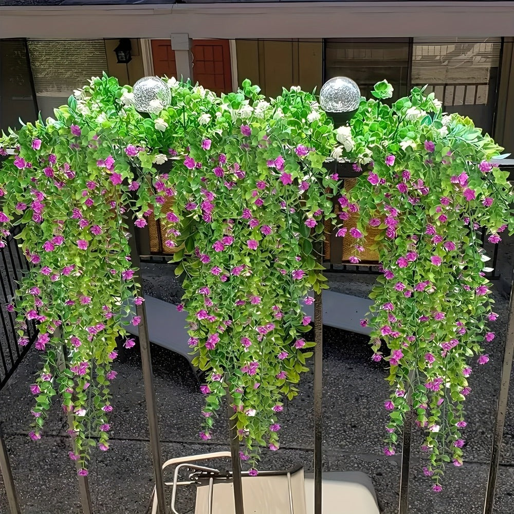 Artificial Hanging Plants UV Resistant Faux Flowers Vine Fake Ferns - 10 Bunches Indoor Outdoor Wedding Patio Balcony Home Decor