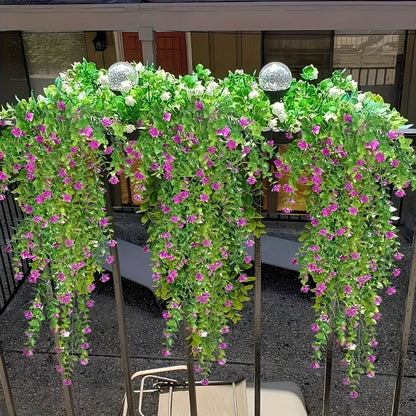 Artificial Hanging Plants UV Resistant Faux Flowers Vine Fake Ferns - 10 Bunches Indoor Outdoor Wedding Patio Balcony Home Decor