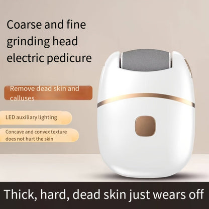 Electric Foot Scrubber Callus Remover 4 Polishing Heads Rechargeable — Automatic Dead Skin Remover Pedicure Tool for Smooth Soft Feet Heel Exfoliator, Home & Travel Foot Care for Women Men Adults