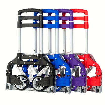 Folding Aluminum Hand Truck & Dolly 165 lbs Capacity, Lightweight Collapsible Cart for Home, Office, Automotive and Travel Use, 4 Colors