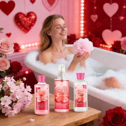 Three-Piece Vanilla Heaven Bath Set with 3 oz Shower Gel, Body Lotion, Body Mist and Clear Pouch