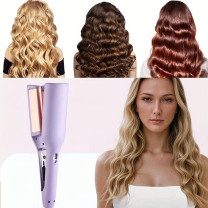 32 mm Wave-Clamp Curling Iron Options with Lavender French-Roll or Pink V-Groove Plates Pictured