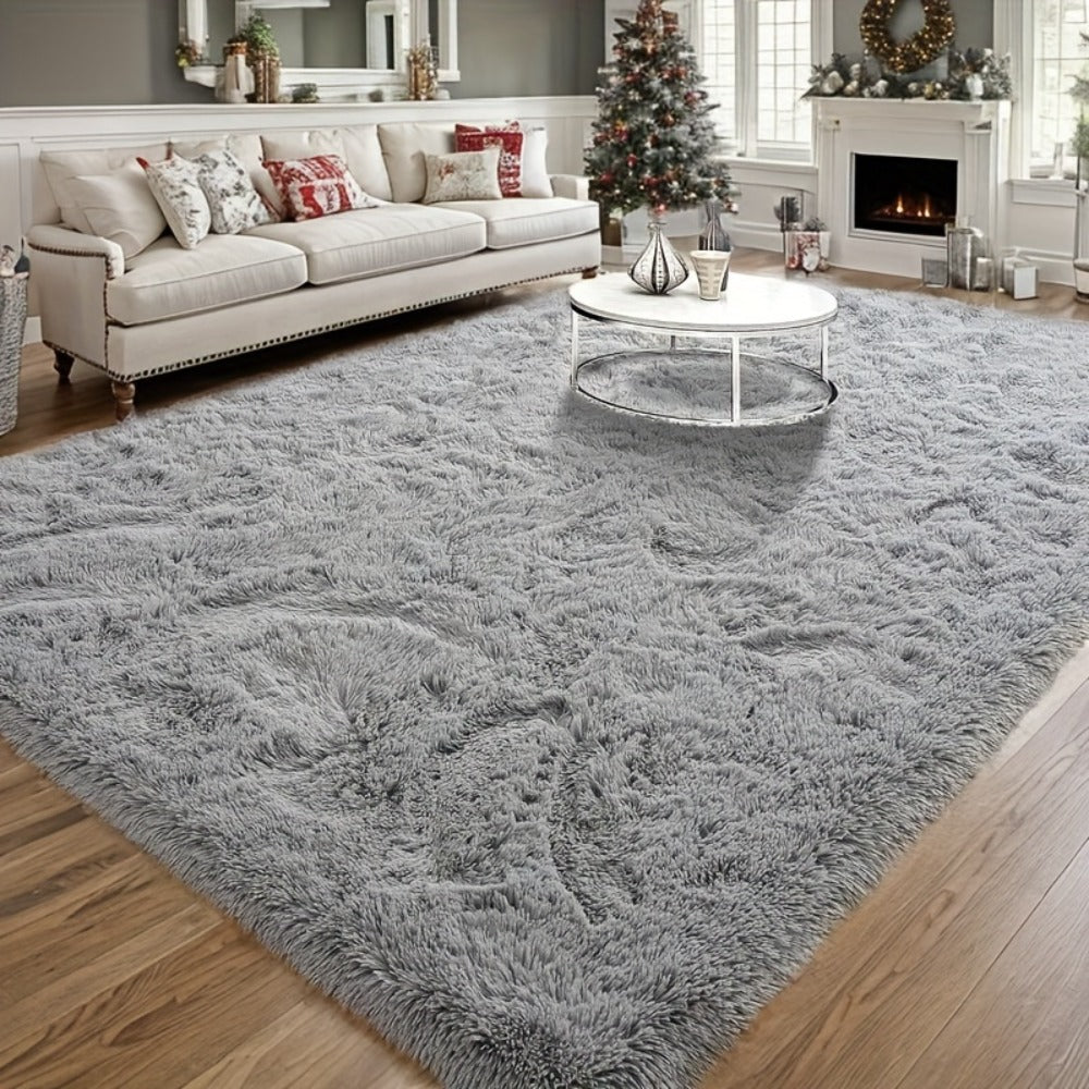 Gradient and Solid-Color Plush Shag Area Rug in 4 x 6, 5 x 8 or 6 x 9-Foot Checkout Options