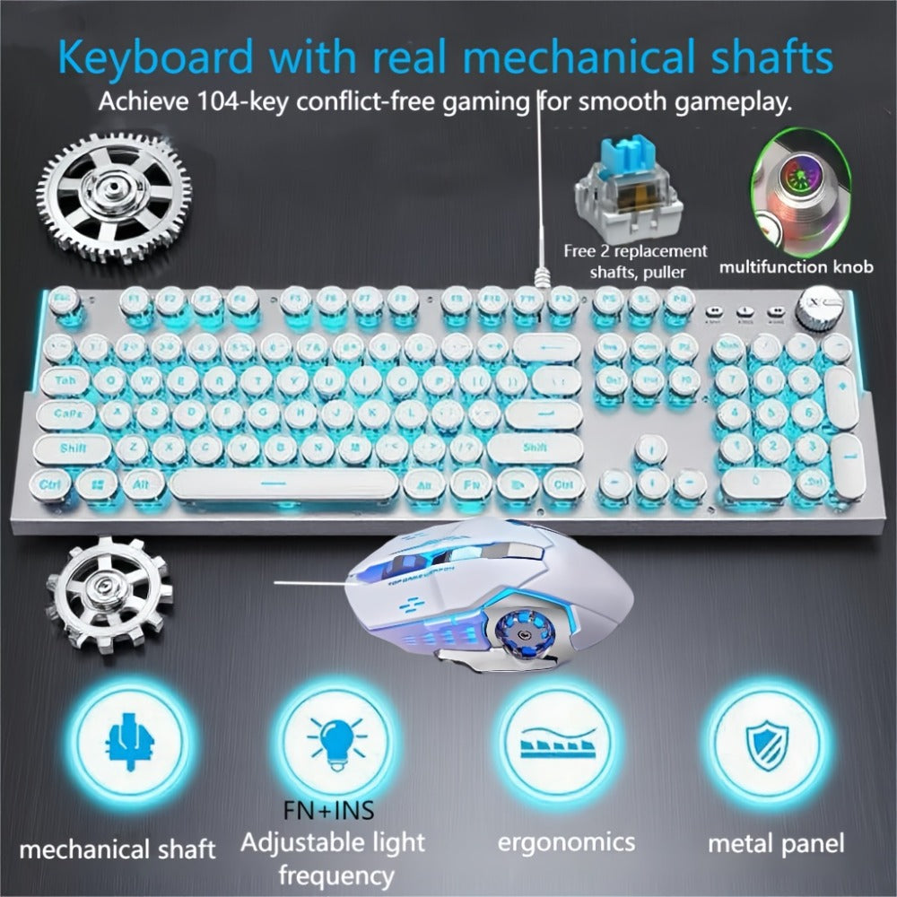 Hot-Swappable Mechanical Keyboard and Mouse Combo 34 Lighting Effects True Mechanical Blue for an Everyday Personal Care Routine