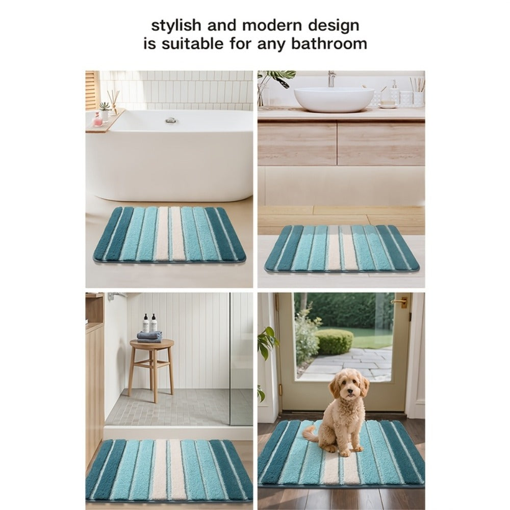 Chenille-Style Bath Rug in Three Color Labels and 16 x 24 or 20 x 32-Inch Checkout Size Options