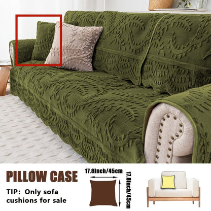 Sofa Cover Quilted Faux Rabbit Fur Plush Panels in 35.43-Inch Width with Seat, Pillowcase and Two-Piece Options