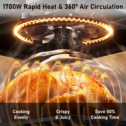 12Qt Air Fryer Convection Oven with Viewing Window, Touchscreen Panel, 12 Function Icons and Two Colors