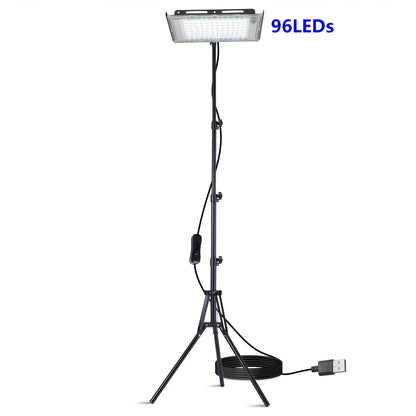 LED Work Light USB Powered 6000K Super Bright – Adjustable Height & Angle Bracket Lamp for Construction Site, Workshop, Office, Barn & Market – 50, 96 or 144 LEDs DC 5V Portable Job Site Light