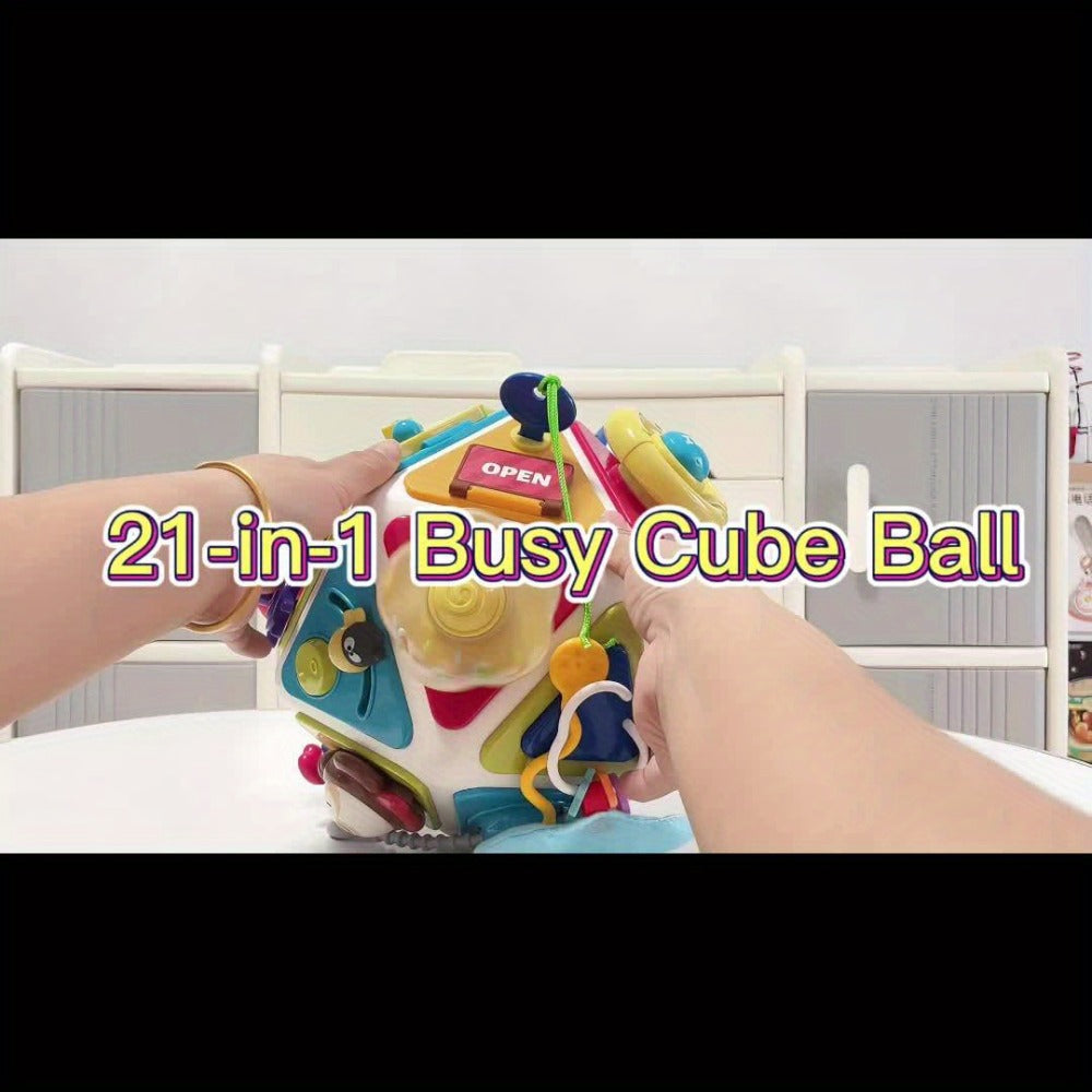 21-in-1 Toddler Busy Board Activity Cube – Early Educational Sensory Toy for Boys & Girls Ages 1-3 | Travel Toy | 1st Birthday & Christmas Gift for Kids