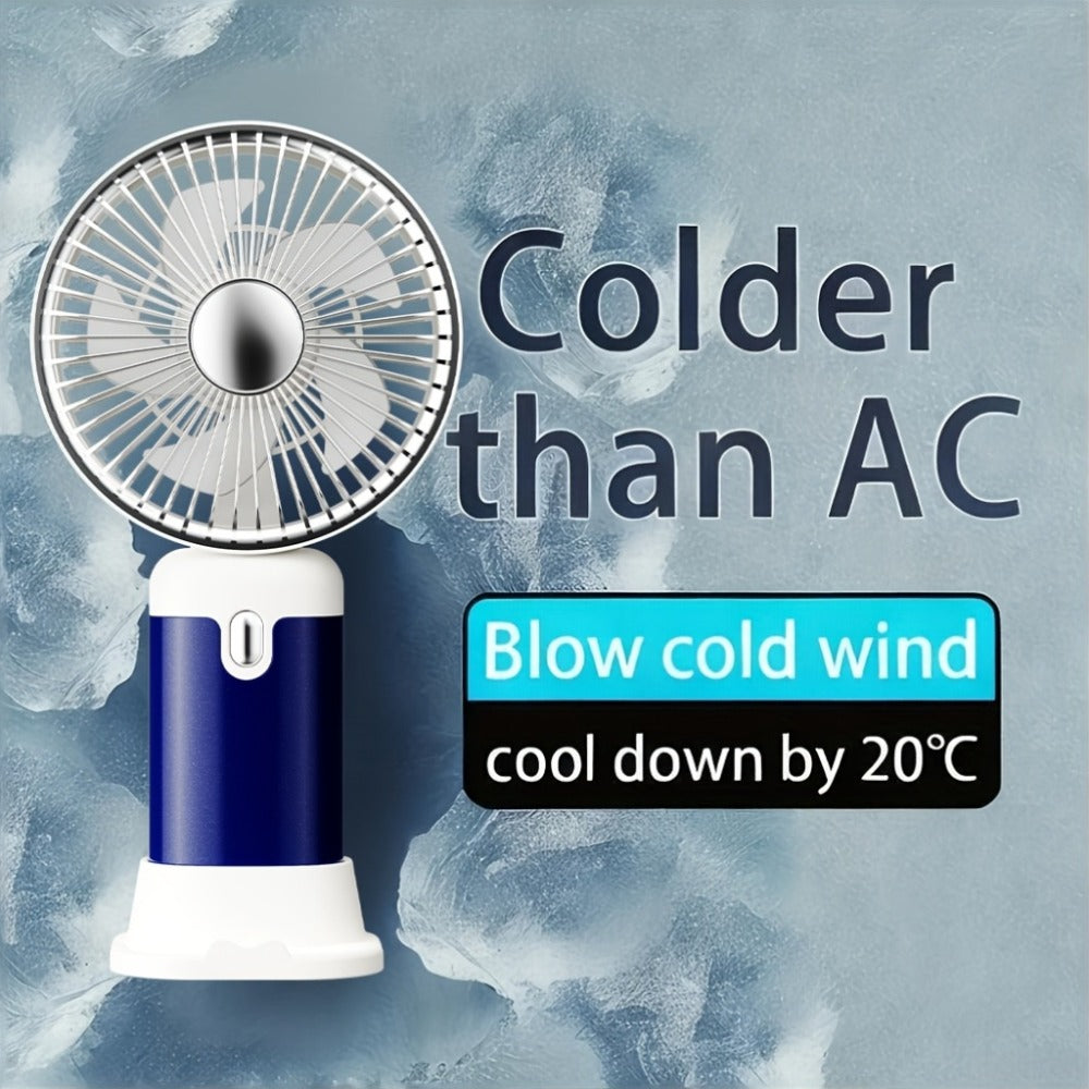 Foldable Handheld and Desk Fan with Three Speeds, USB Charging and White or Blue 1- or 2-Piece Options