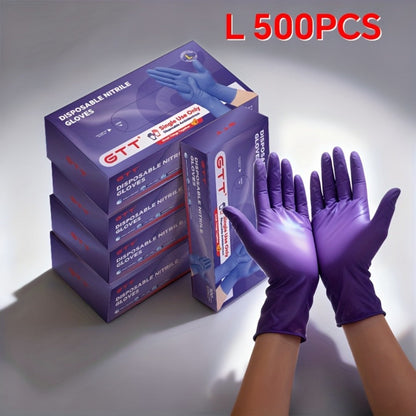 Disposable Nitrile Gloves 500pcs Dark Purple 4.5 Mil Latex-Free Powder-Free S/M/L/XL Kitchen Cleaning Pet Care Multi-Purpose