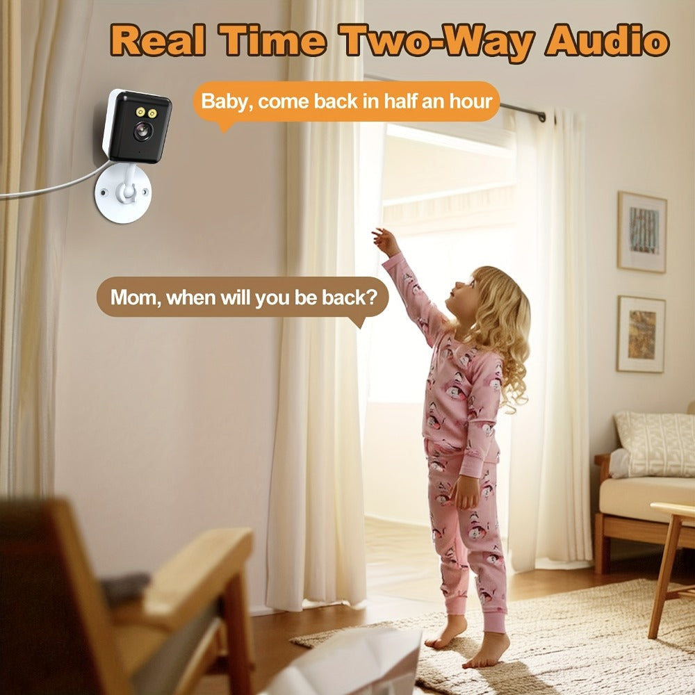 Indoor Security Camera 2-Pack with 3MP Video, Color Night Vision, Two-Way Audio and 2.4GHz WiFi