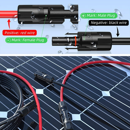 Solar Panel Extension Cable 14AWG – Tinned Copper MC4 Connector Wire for RV, Camper & Off-Grid Solar Systems | 30FT or 40FT