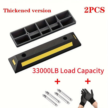 Garage Parking Curb Stop Rubber Wheel Stop 21 Inch Heavy Duty Car Tire Guide Railing for Garage Floor Wall Protector Vehicle Parking Aid 1pc 2pc 4pc Thickened Version Available