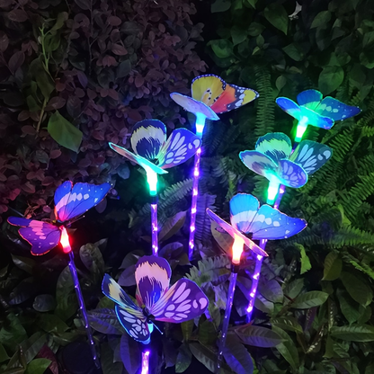 Solar Garden Lights Butterfly Stakes with Color-Changing LEDs in 3- or 6-Pack Sets for Lawn Decor