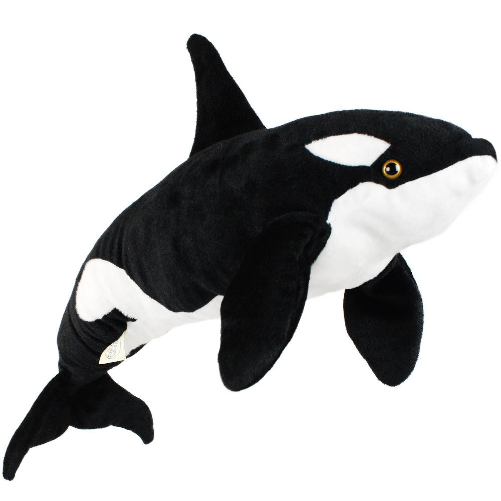 Stuffed Animal Octavius Orca in 28-Inch Length with Black-and-White Ocean Animal Design and Soft Fabric