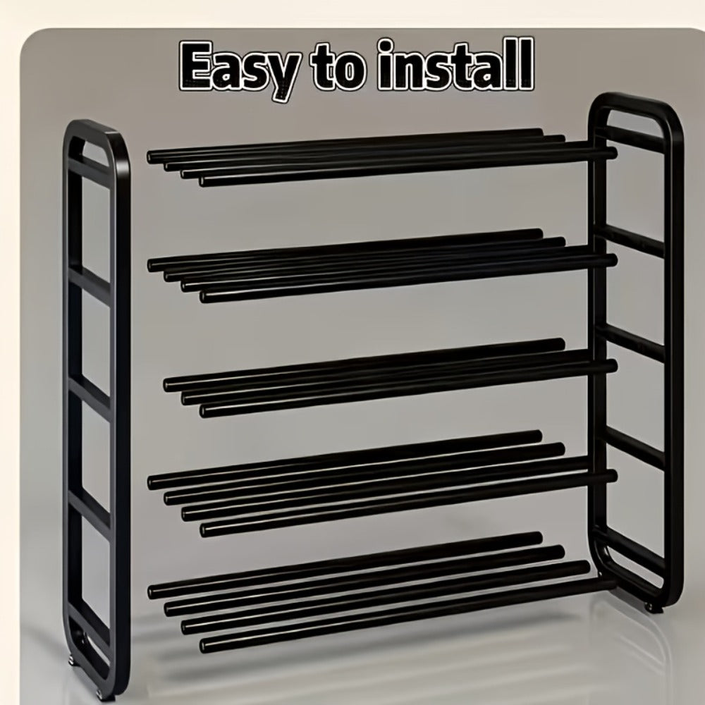 5-Tier Shoe Rack Organizer for Entryway, Space-Saving Narrow Shoe Storage Shelf, Multi-Layer Floor Mount, Holds 18 Pairs, No Assembly Tools Needed