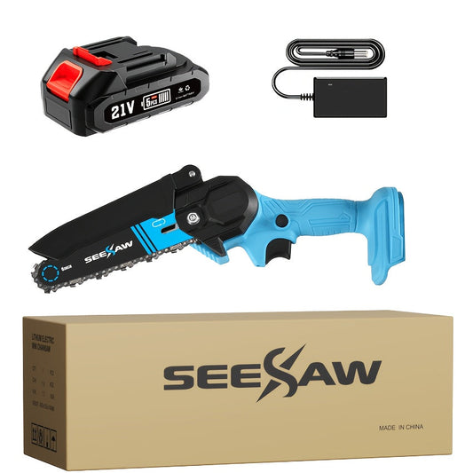 Electric Pole Saw 2-in-1 Cordless with 8" & 6" Chain, 20V 4.0Ah Battery, Adjustable Extendable Tree Pruner for Wood Cutting