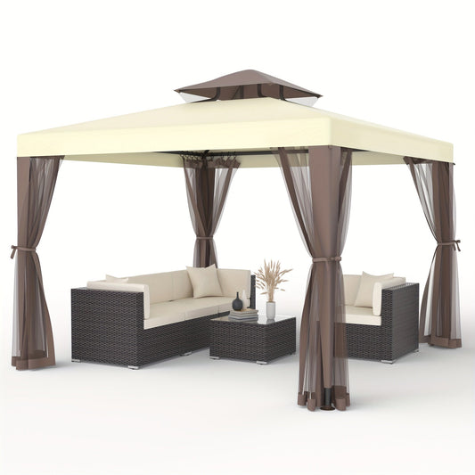 Gazebo Tent 10x10 FT Mosquito Netting Quick Setup Outdoor Canopy for Garden, Yard and Pest Management