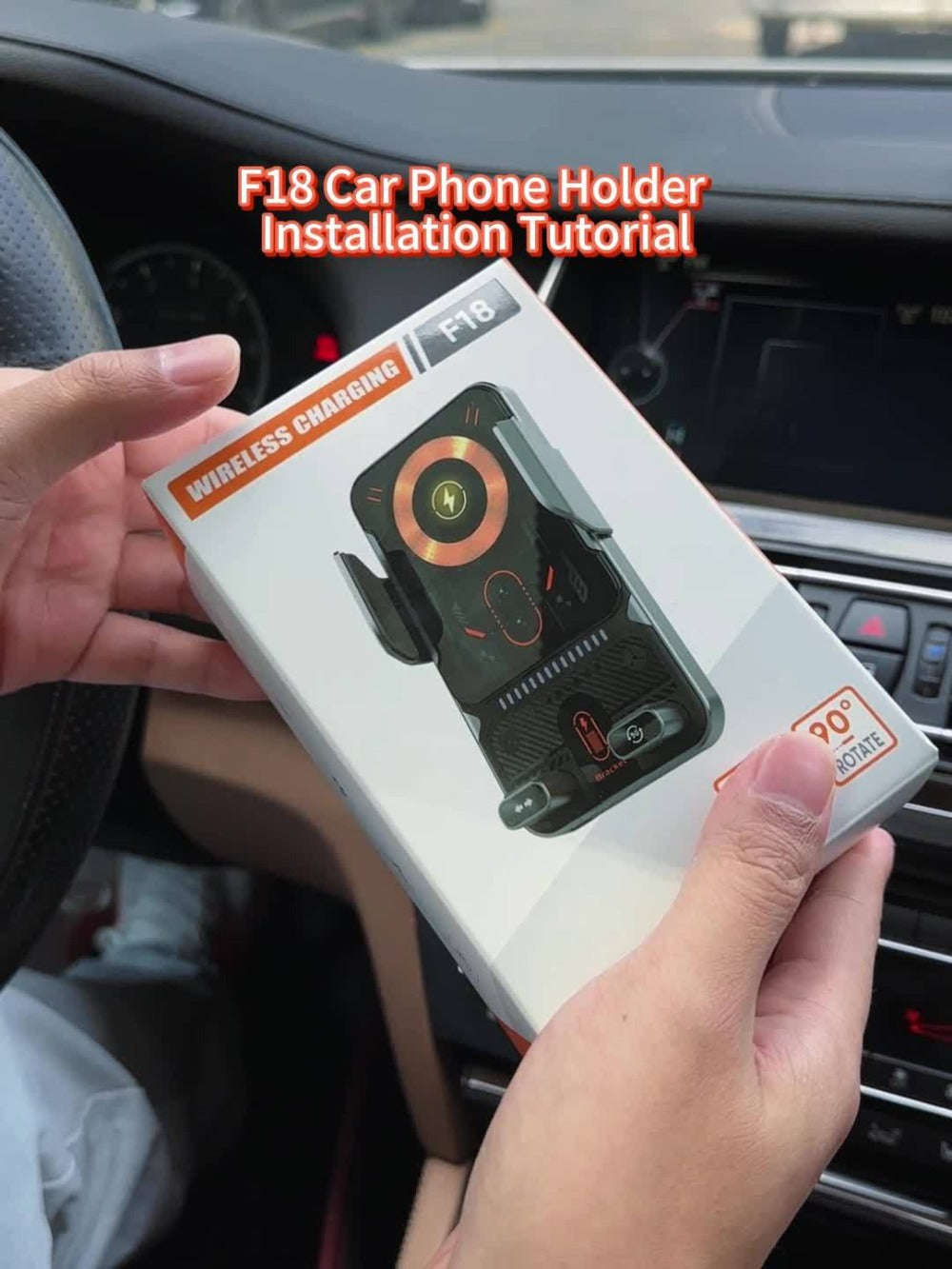 Car Wireless Charger 15W Auto-Align Smart Sensor FOD Detection Auto-Sensing Infrared Clamp 4mm Case Friendly Rotating Air Vent Mount for iPhone 17 16 15 14 Pro Max, Samsung Galaxy S24 S23 & All Qi Devices – Wired Backup Included