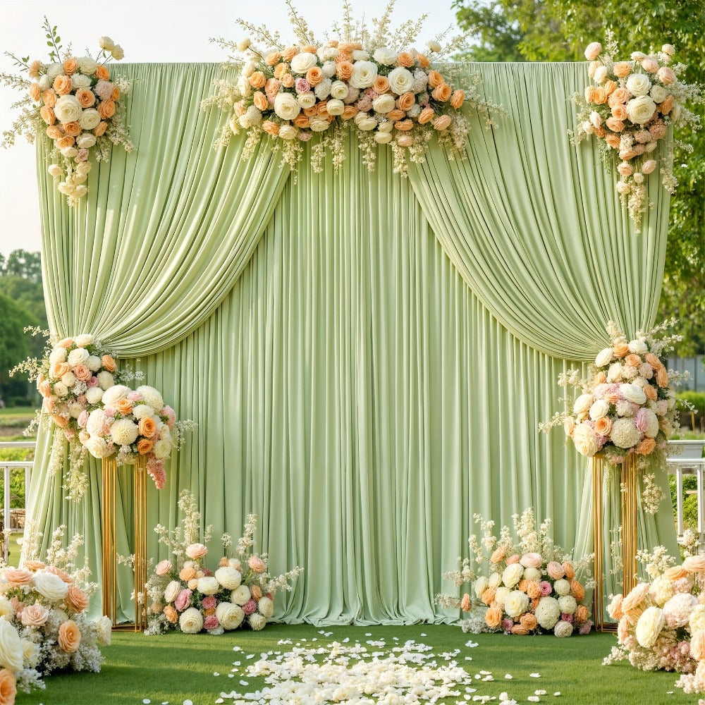 Backdrop Curtains 4 Pack 59x118 Inch – Wrinkle-Resistant Non-Transparent Party Decoration Fabric with Pole Pocket, Machine Washable & Reusable for Wedding, Birthday, Christening, Graduation & Holiday Events
