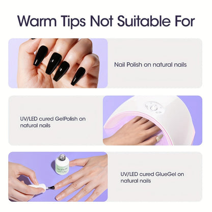 30 g Press-On Nail Glue Gel Kit with UV Lamp, 60 ml Remover and Buffer for Nail Tips and Rhinestones