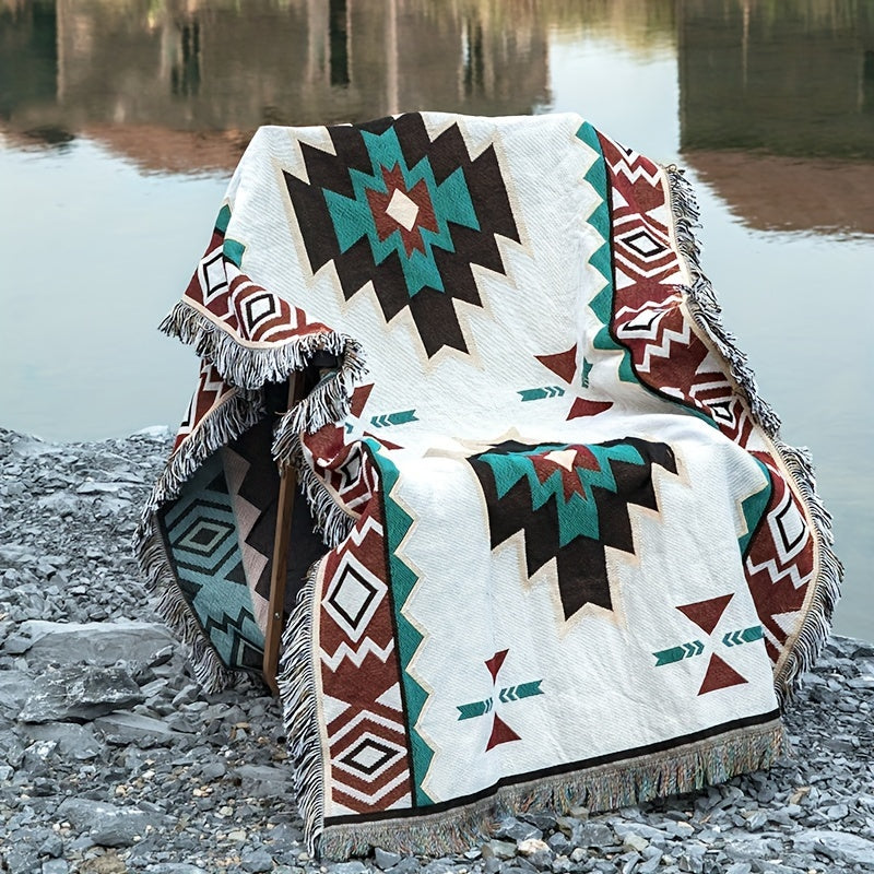 Sucre Pattern Outdoor Blanket in Protected 35.43-Inch Square or 35.4 x 70.9-Inch Rectangular Sizes