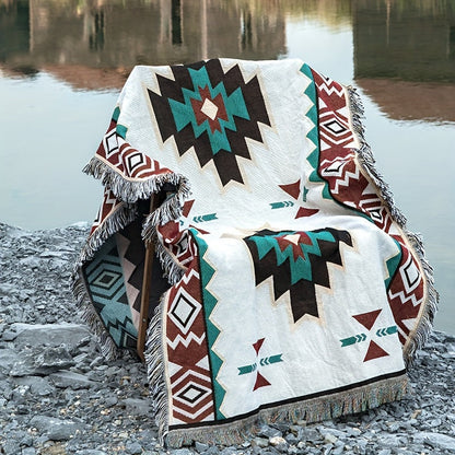Sucre Pattern Outdoor Blanket in Protected 35.43-Inch Square or 35.4 x 70.9-Inch Rectangular Sizes