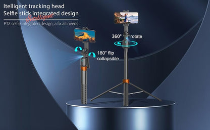 71 Inch AI Face Tracking Selfie Stick Tripod with Built-In Fill Lights & Wireless Remote – 360° Auto Rotating 2-in-1 Extendable Stand for iPhone Android, TikTok YouTube Live Streaming Fitness Vlogging