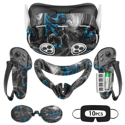 Meta Quest 3S Silicone Cover Set - VR Face Cover Shell Controller Grip Case Camera Lens Protector for an Everyday Personal Care Routine