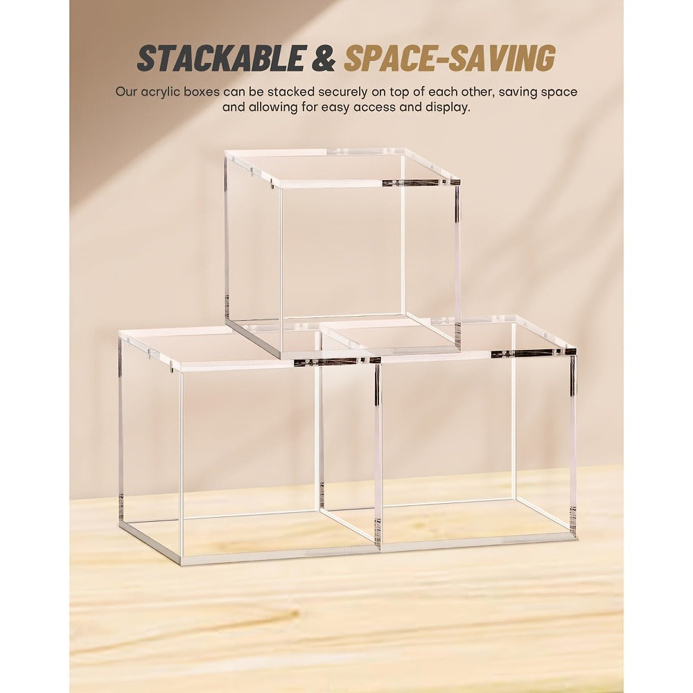 Clear Magnetic Booster Box Display Case in 6.1 x 3.5 x 5.3-Inch Size with Mixed 6mm and 3mm Panels