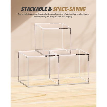 Clear Magnetic Booster Box Display Case in 6.1 x 3.5 x 5.3-Inch Size with Mixed 6mm and 3mm Panels