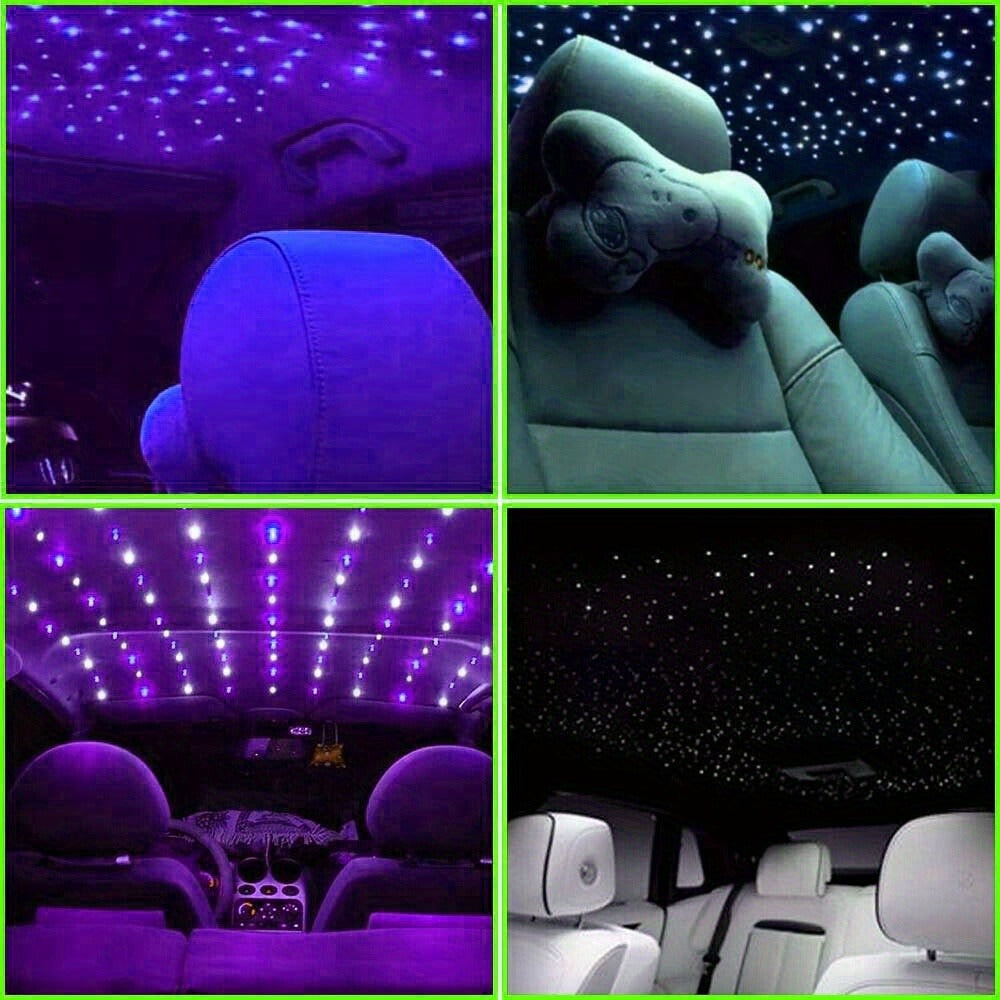 Fiber Optic Star Ceiling Light Kit 1000pcs, 0.5mm x 78.74" RGBW Car Roof Headliner Starlight Kit with App & 24-Key Remote Control, Color Changing Twinkle Lights for Car Interior Home Theater Bedroom