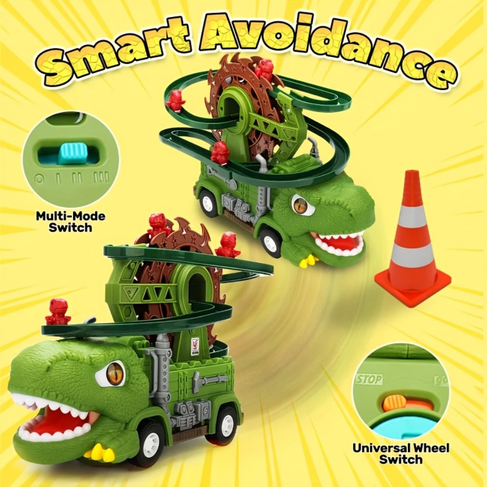 Toddler Dinosaur Track Set Orbital Triceratops Electric Stair Slide Roller Coaster Toy with Lights & Music | Sensory Learning Toy for Boys Ages 1 2 3 | Best Toddler Birthday Christmas Gift