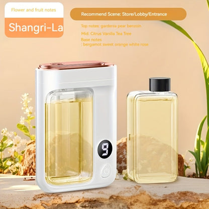 Essential Oil Aromatherapy Diffuser Set – Mini Humidifier with 7 Spray Levels, 1/4/8 Hour Timer, 5.07oz Capacity, Room Decor Scent Diffuser with Hilton, Gardenia, Ocean & Shangri-La Oils