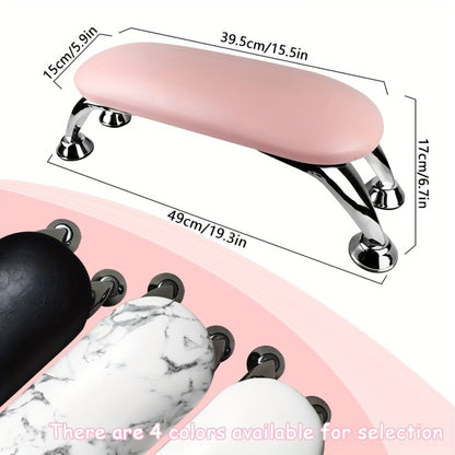 Padded Nail Armrest with Chrome-Finish Four-Leg Stand in Pink, Black or White Checkout Options