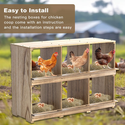 Chicken Nesting Box Wall Mount 4 Compartment Easy Egg Collection