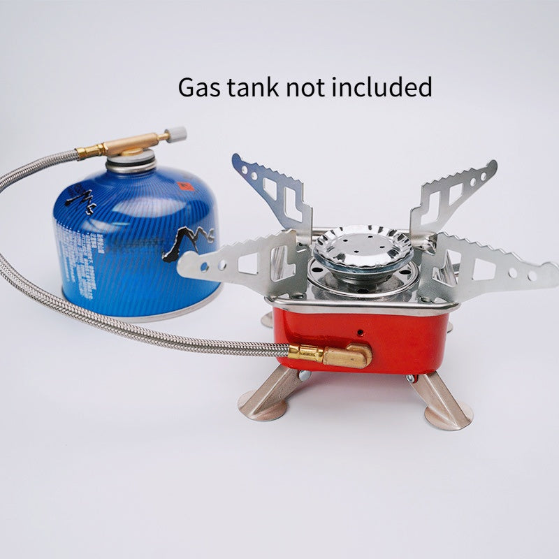 Windproof Camp Stove 3500W Portable Foldable Gas Burner Piezoelectric Ceramic Ignition Compact Lightweight for Outdoor Cooking Hiking Camping Picnic Backpacking