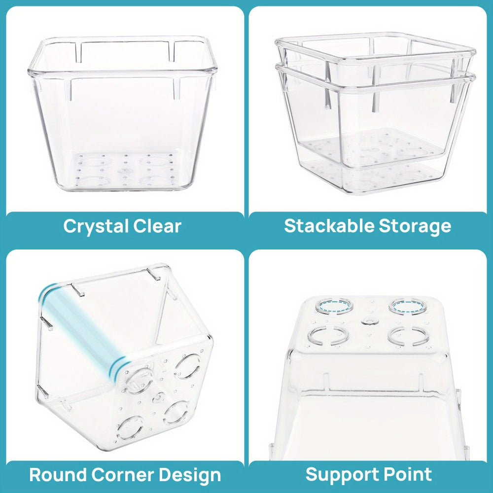Drawer Storage Organizer Set 60-Piece Clear Plastic Bins in Four Sizes for Desk, Kitchen or Office
