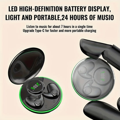 Invisible Sleep Earbuds TWS Hi-Fi Stereo Wireless Bluetooth Digital Screen Ultra-Long Battery 3 Colors for Android Apple Samsung All Smartphones Cycling Running Sports