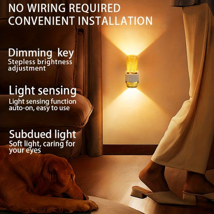 LED Night Light Plug In Wall, Dimmable 3000K Warm White Night Lights with Auto Light Sensor, Adjustable Brightness Modern Plug-In Night Light for Hallway Bedroom Bathroom Kids Room, 2 Pack