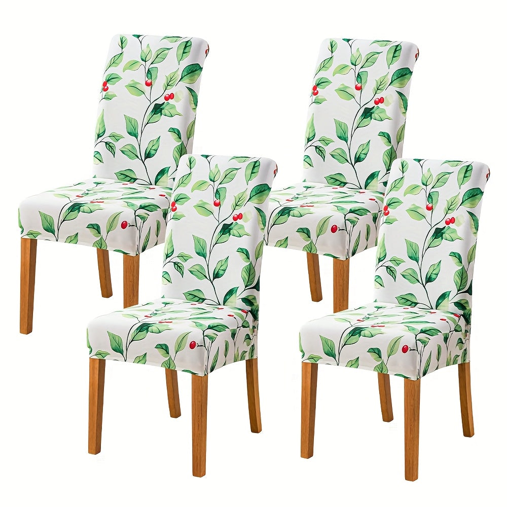 Printed Stretch Dining Chair Covers in Ten Patterns with Four- or Six-Piece Set Checkouts for Parsons Chairs