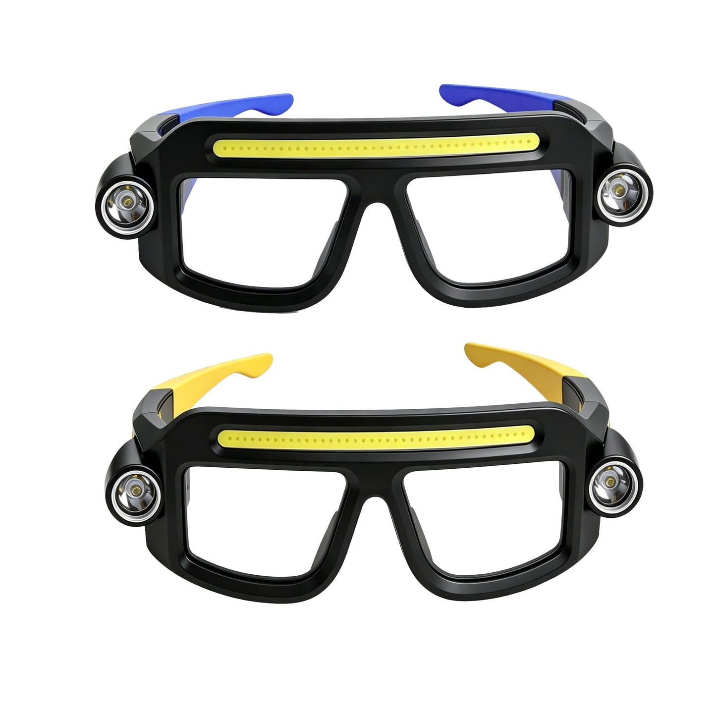 LED Headlamp Glasses 2-Pack, Head-Worn Flashlight with Flashing Mode for Night Running, Cycling, Fishing, Camping, Hiking, Crafts & Work Lighting – Hands-Free Wearable Light