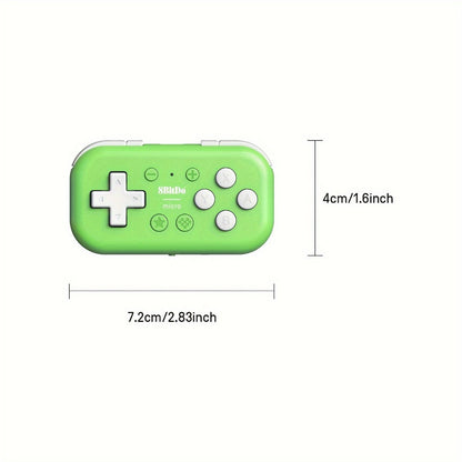 8BitDo Micro Bluetooth Gamepad Pocket Mini Controller for Nintendo Switch Android Raspberry Pi - Keyboard Mode Support Green, Ultra-Compact Wireless Gaming Controller