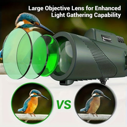 10x42 Monocular Telescope with Smartphone Adapter, Tripod and Black or Green Checkout Options
